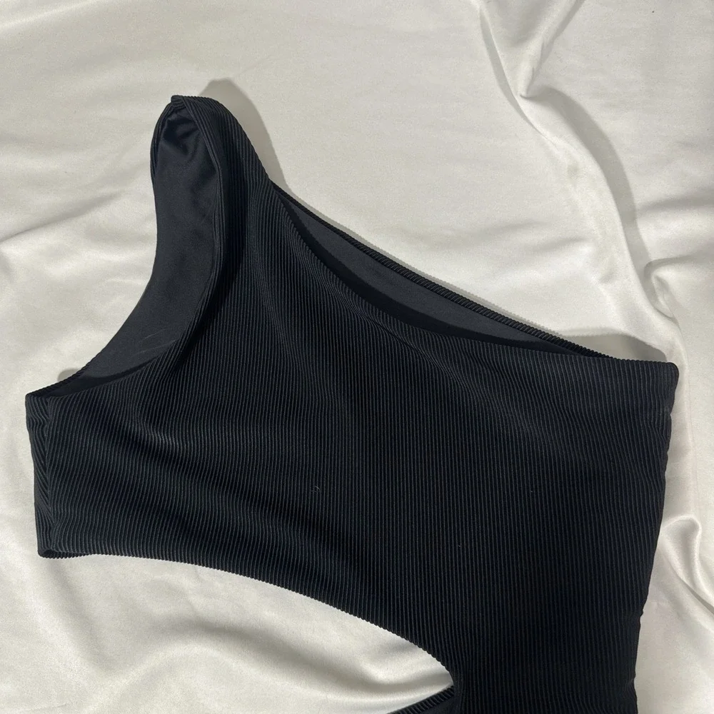 NEW Beach Riot [ XS ] Celine Cutout‎ Rib One Shoulder One Piece Swimsuit U1524
